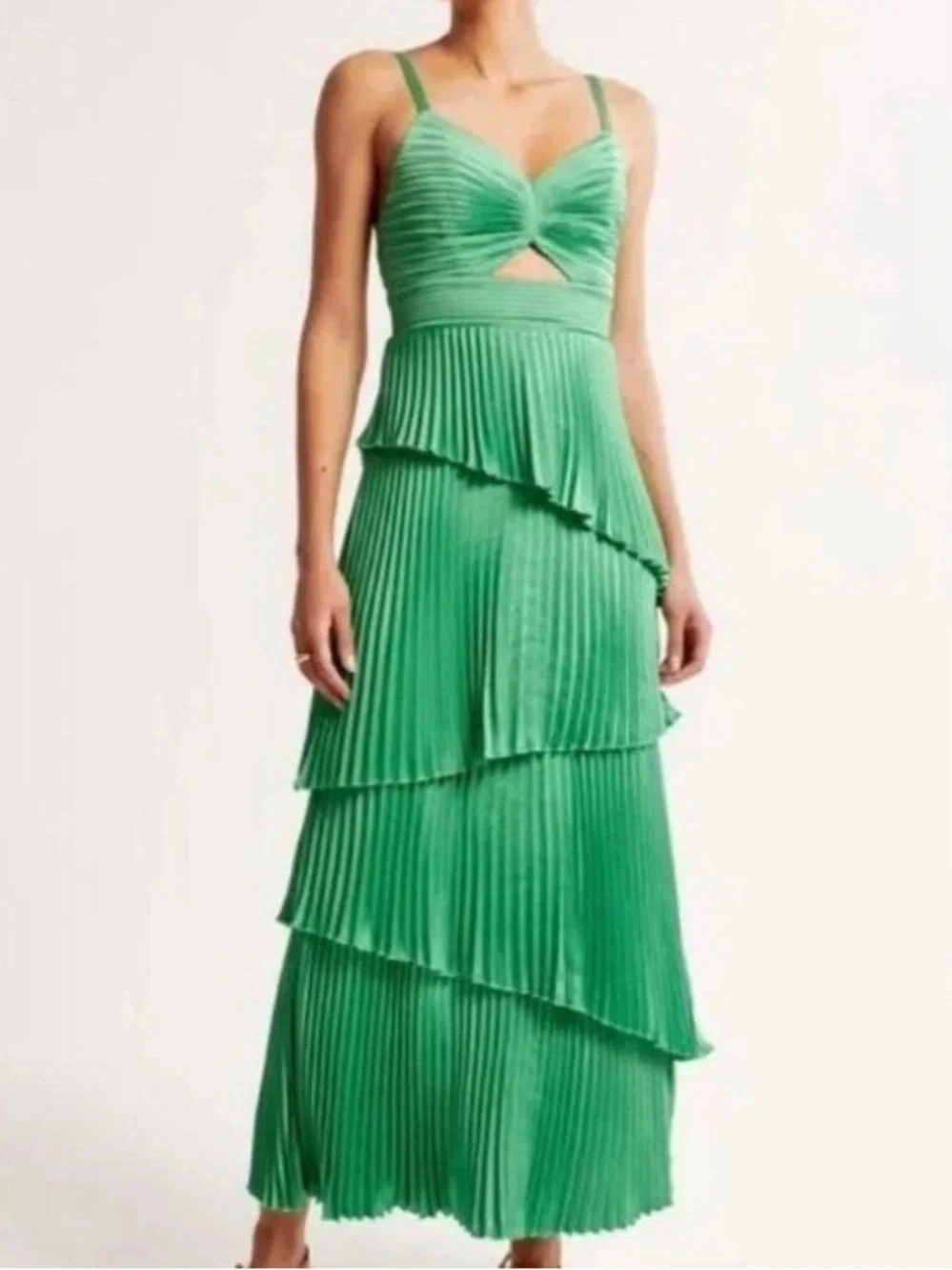 NWT Abercrombie & Fitch Giselle Pleated Tiered Maxi Dress Size XL